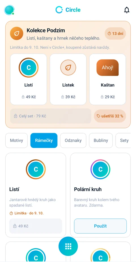 Shop s podzimní kolekcí, setem se slevou a rámečky